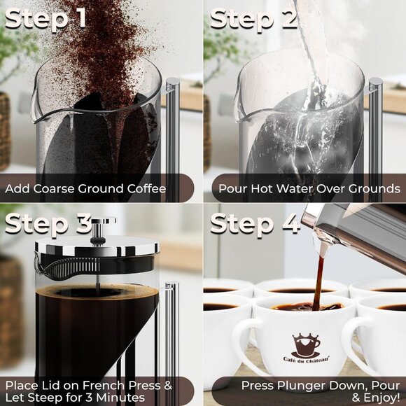 French Press Coffee Maker - 34oz - Picture 6 of 8